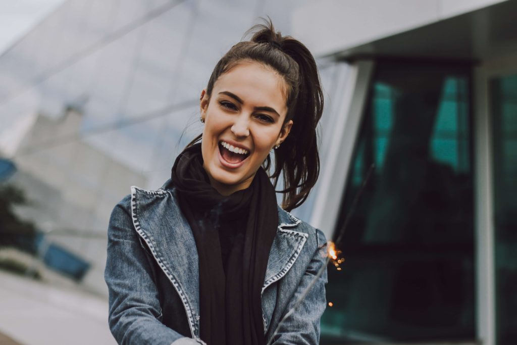 Women With Jacket Smiling